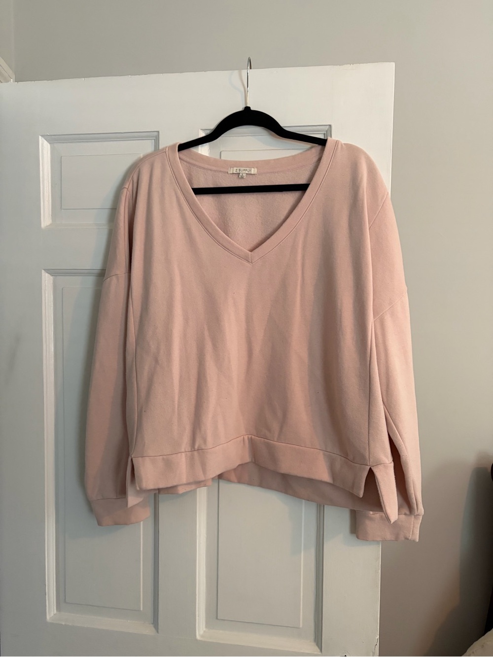 Z Supply Blush Pink V-Neck Pullover